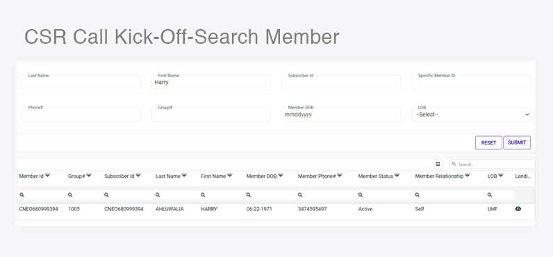 CSR-insightpro-Call-Kick-Off-Search-Member