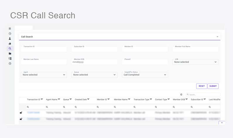 CSR-insightpro-Call-Search